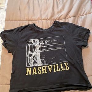 Old style shirt with a graphic design cropped oversized